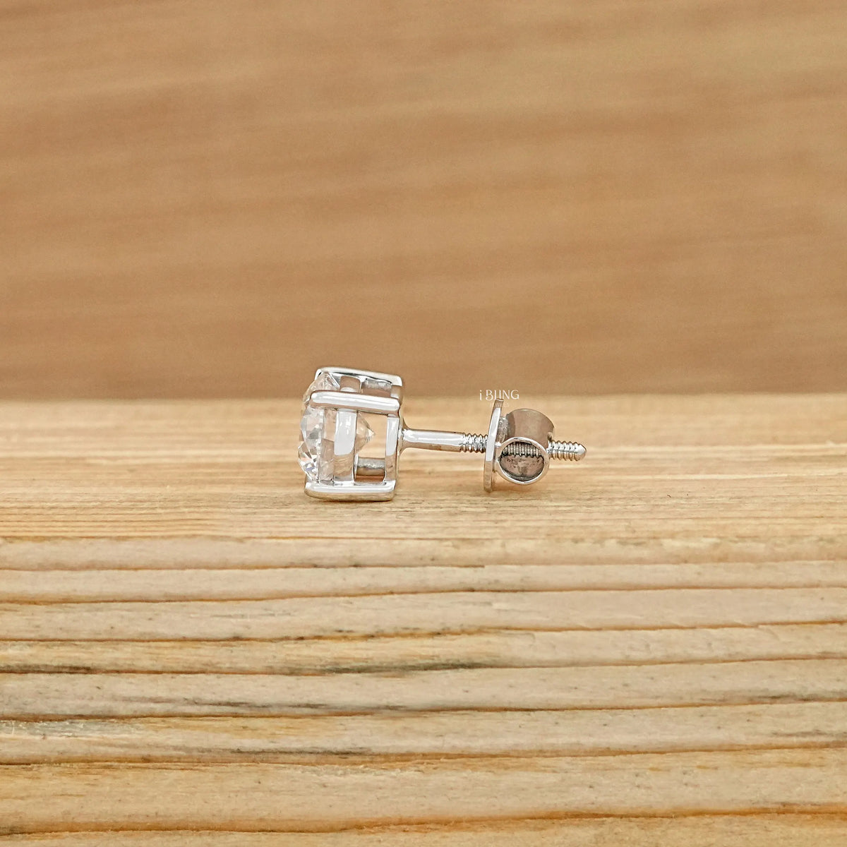 Round Cut Lab Diamond Screw Back Men's Stud Earrings