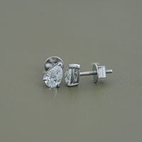 Pear Cut Lab Grown Diamond Stud Earrings
