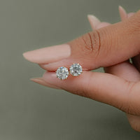 Round Cut Lab Diamond Stud Earrings