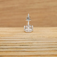 Round Cut Lab Diamond Screw Back Men's Stud Earrings