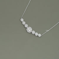 Seven Stone Round Diamond Halo Pendant