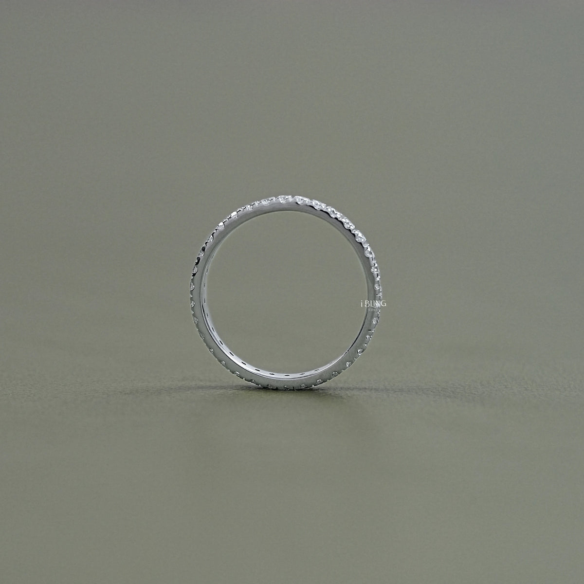 Round Tinny Diamond Full Eternity Wedding Band