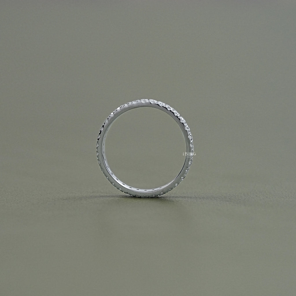 Round Tinny Diamond Full Eternity Wedding Band