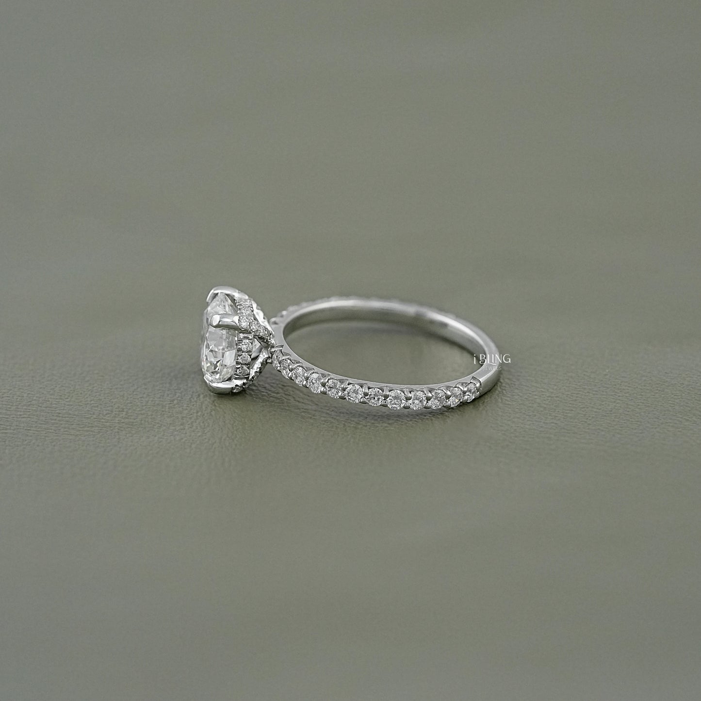 Round Cut Lab Grown Diamond Solitaire Accent Ring