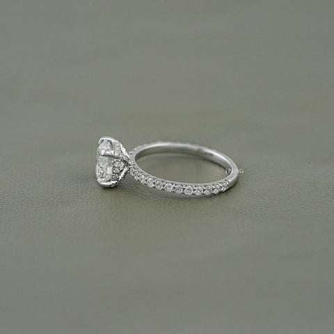 Round Cut Lab Grown Diamond Solitaire Accent Ring