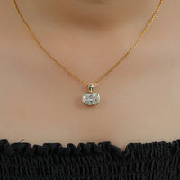 Cushion Cut Lab Diamond Bezel Set Wedding Necklace