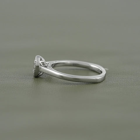 Old Mine Cushion Lab Diamond Solitaire Milgrain Bezel Ring