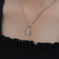 Pear Cut Lab Grown Diamond Solitaire Necklace