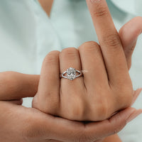 Oval Lab Diamond Split Shank Engagement Ring