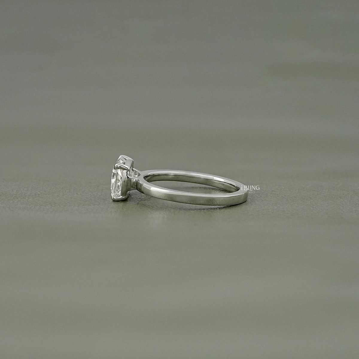 Elongated Cushion Lab Diamond East West Solitaire Ring Solitaire Ring