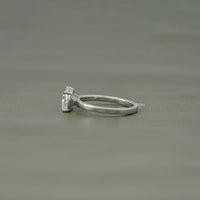 Elongated Cushion Lab Diamond East West Solitaire Ring