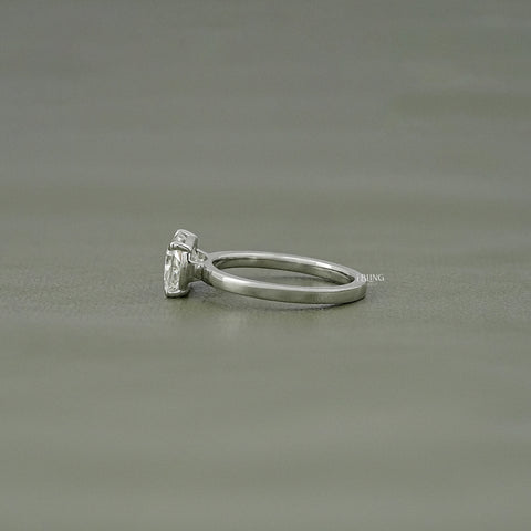 Elongated Cushion Lab Diamond East West Solitaire Ring