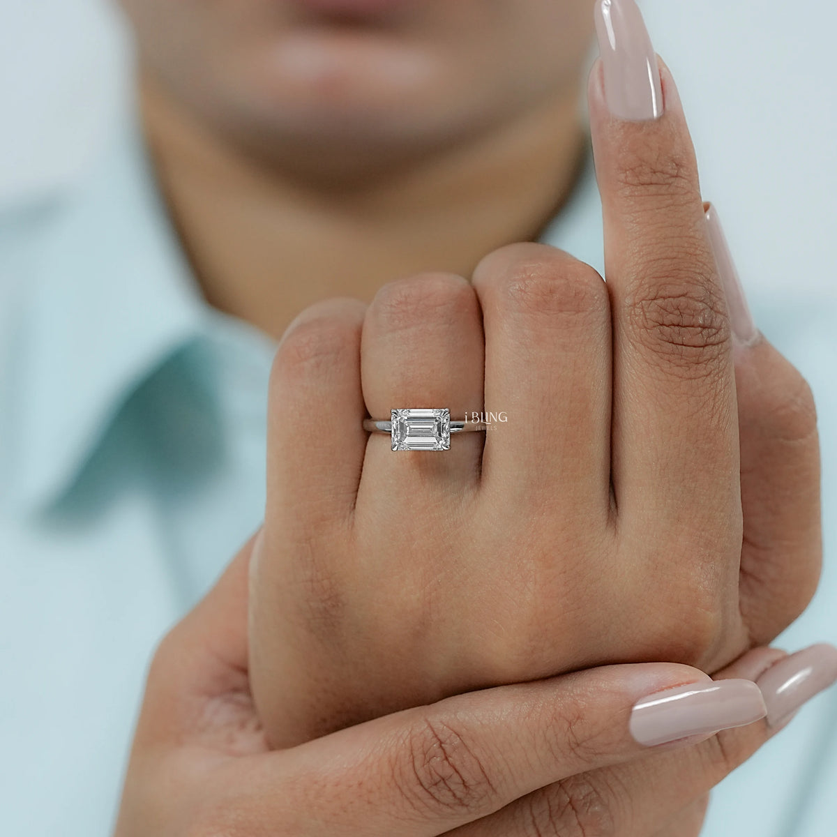 Emerald Cut Lab Grown Diamond Solitaire Engagement Ring Solitaire Ring