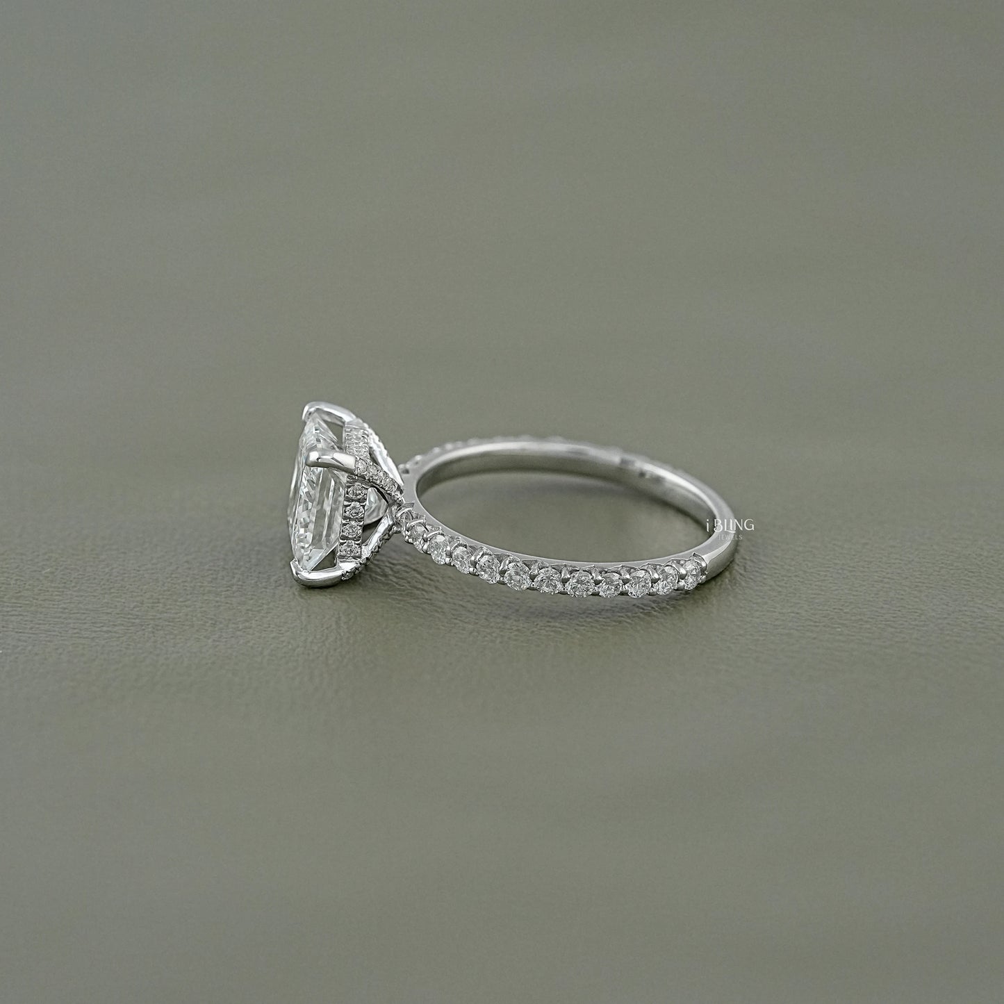 Princess Lab Grown Diamond Solitaire Accent Ring