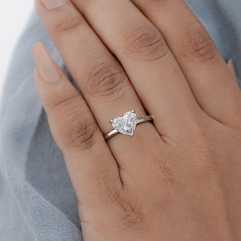 Heart Cut Lab Grown Diamond Solitaire Engagement Ring