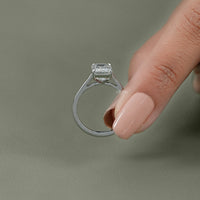 Emerald Cut Lab Grown Diamond Solitaire Ring