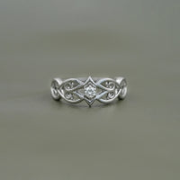 Round Cut Lab Grown Diamond Vintage Engagement Ring