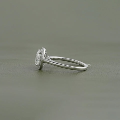 Round Cut Lab Diamond Halo Engagement Ring