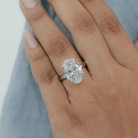 Oval Cut Solitaire Hidden Halo Engagement Ring