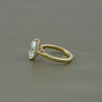 Oval Cut Lab Solitaire Diamond Engagement Ring