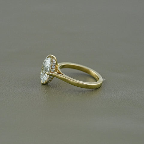 Oval Cut Lab Solitaire Diamond Engagement Ring