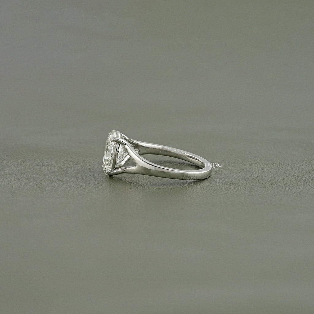 Oval Lab Diamond Split Shank Engagement Ring