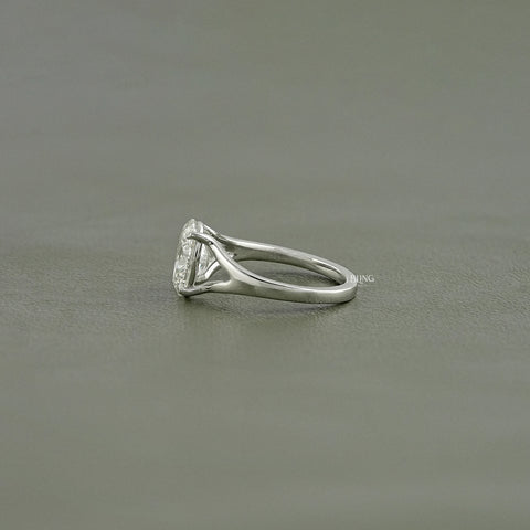 Oval Lab Diamond Split Shank Engagement Ring
