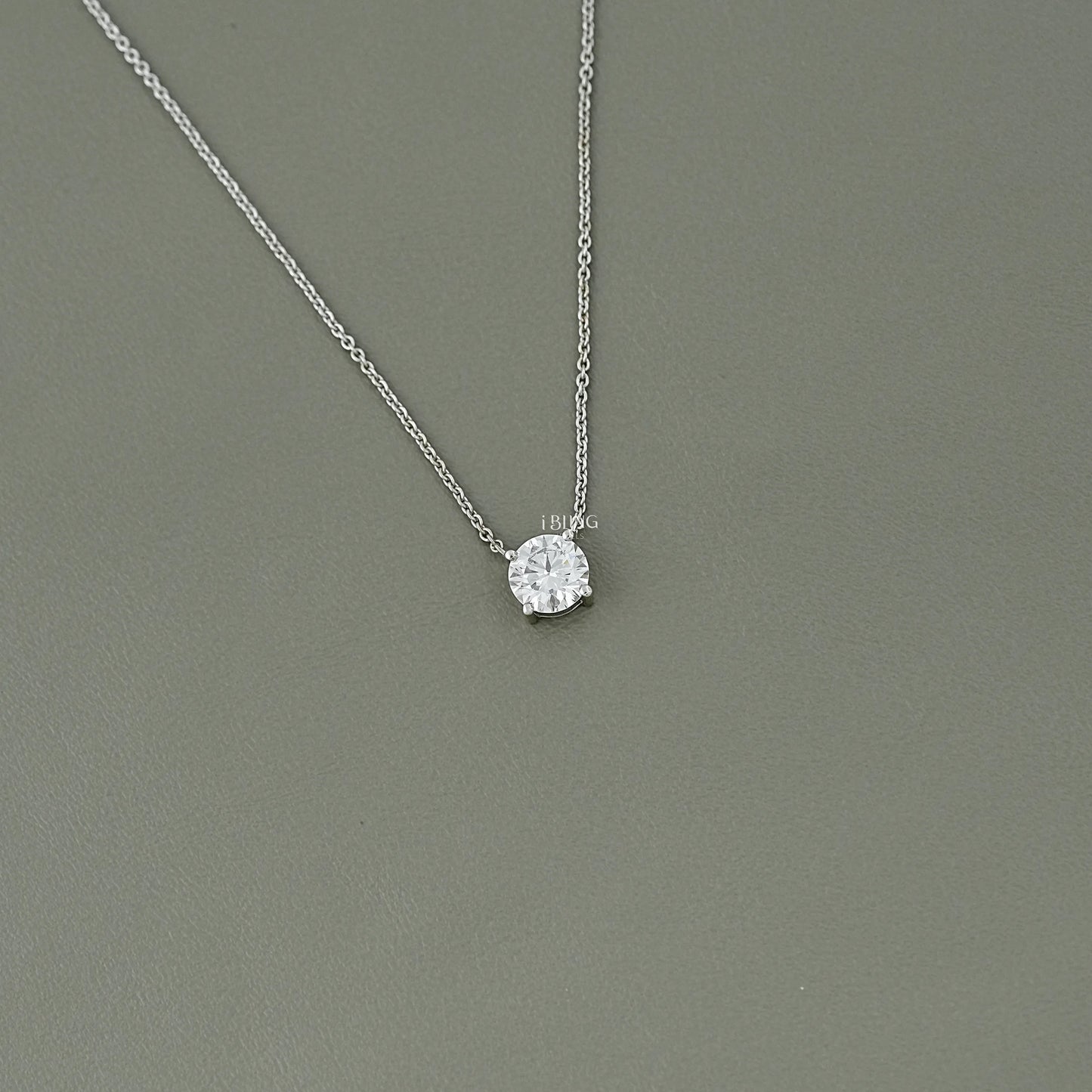 Round Cut Lab Grown Diamond Solitaire Necklace Pendants