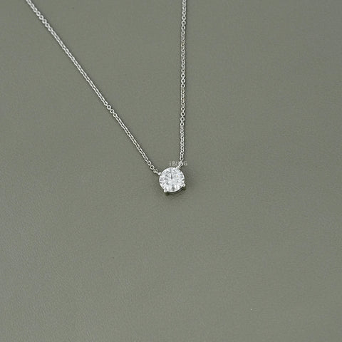 Round Cut Lab Grown Diamond Solitaire Necklace