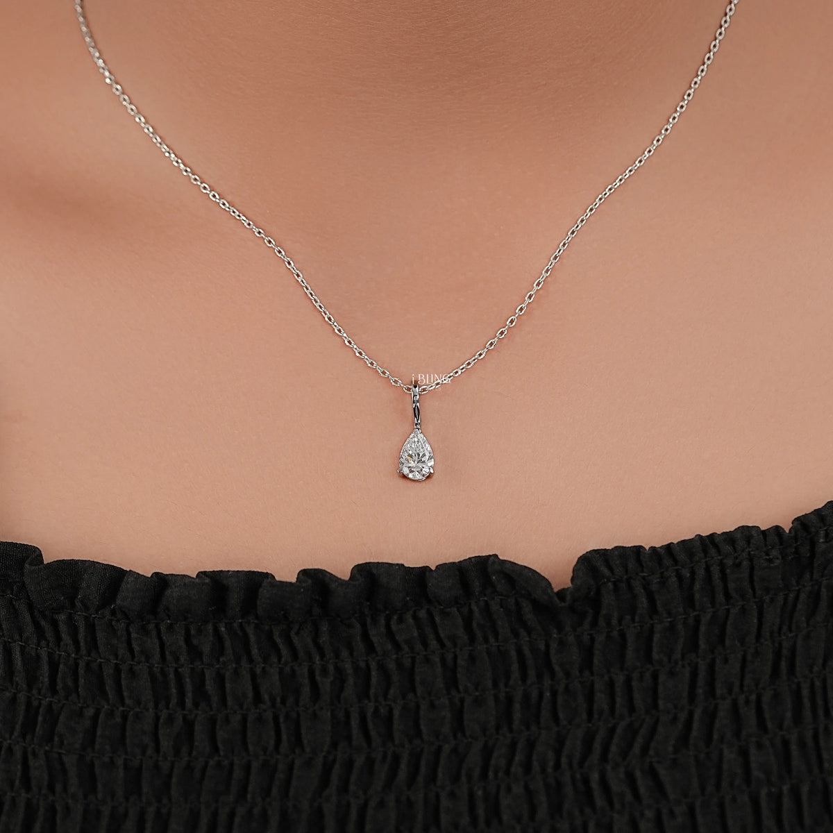 Pear Cut Lab Diamond Solitaire Pendant