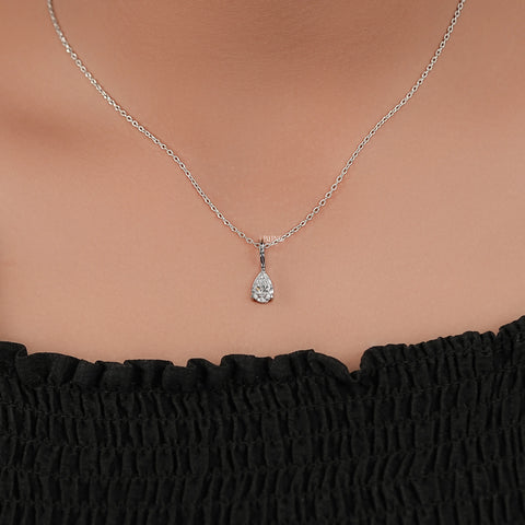 Pear Cut Lab Diamond Solitaire Pendant