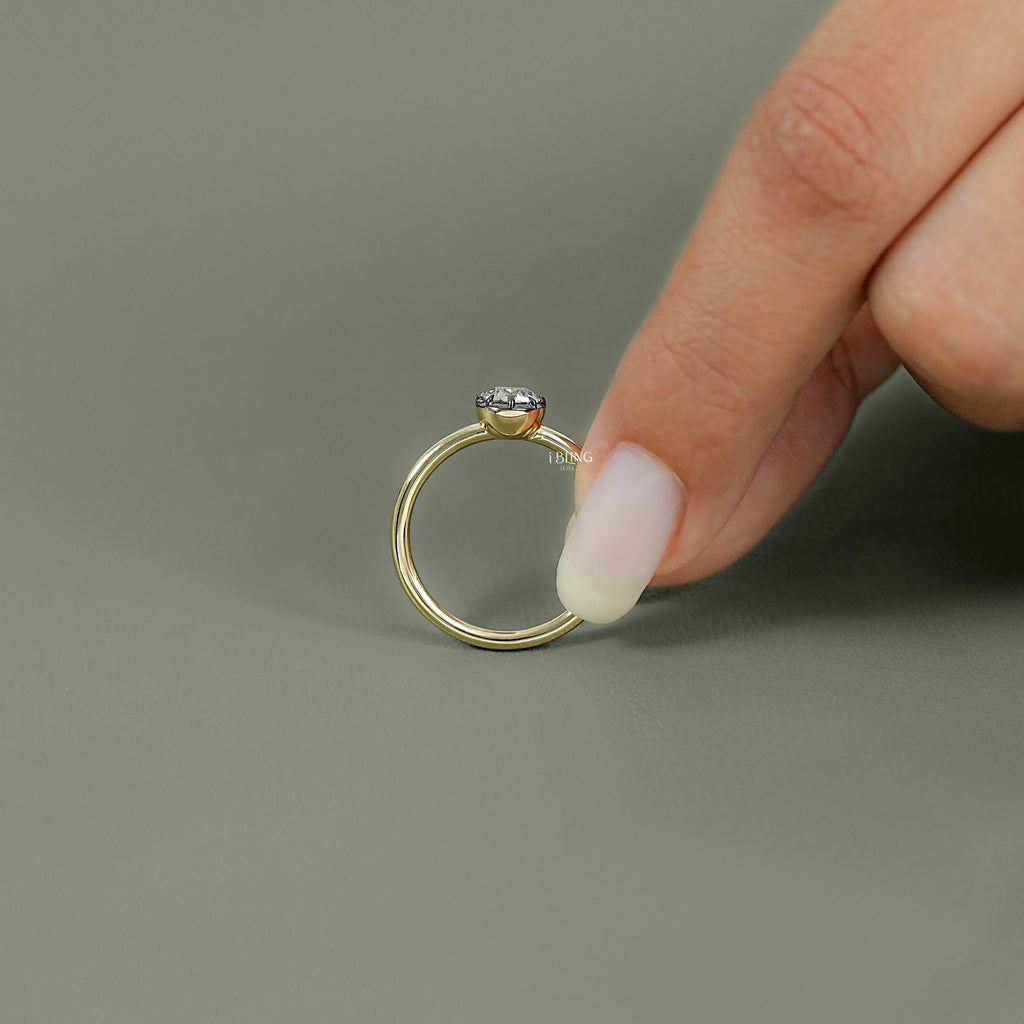 Old European Round Cut Solitaire Engagement Ring