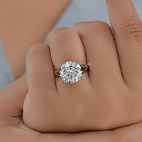 Round Diamond Split Shank Solitaire Ring