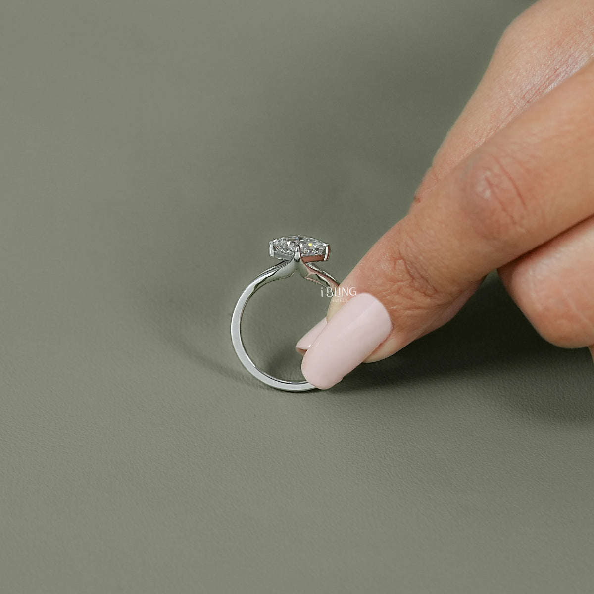 Asscher Lab Grown Diamond Solitaire Engagement Ring