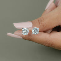 Round Cut Lab Grown Diamond Stud Earrings