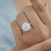 Round Cut Split Shank Accent Diamond Ring