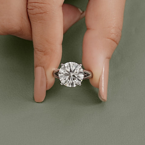 Round Diamond Split Shank Solitaire Ring