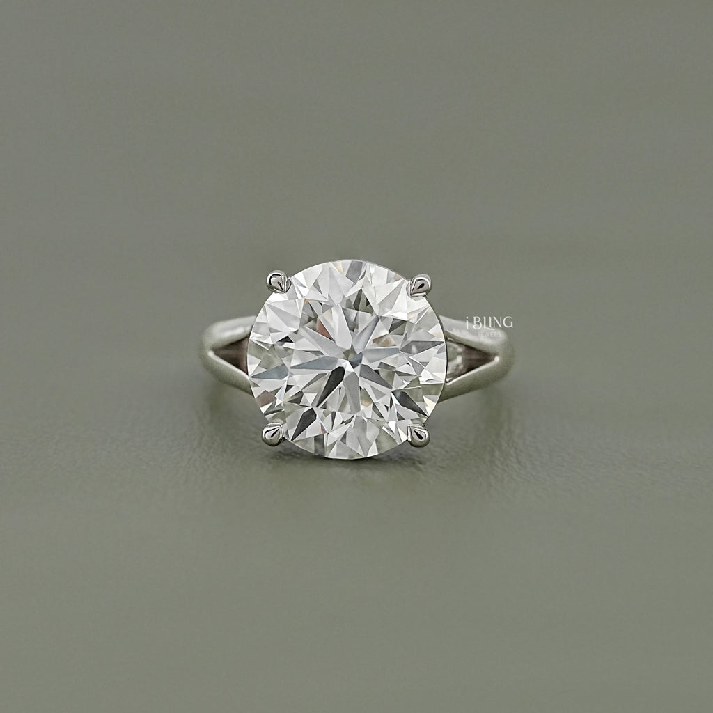 Round Diamond Split Shank Solitaire Ring