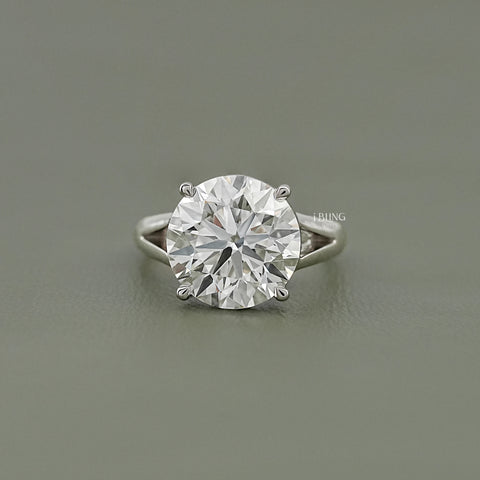 Round Diamond Split Shank Solitaire Ring