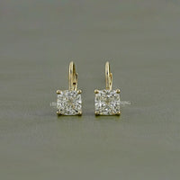 Square Cushion Lab Diamond Hoop Earrings