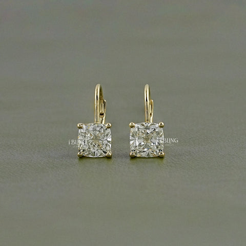 Square Cushion Lab Diamond Hoop Earrings
