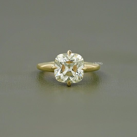 Square Old Mine Cushion Cut Solitaire Ring Solitaire Ring