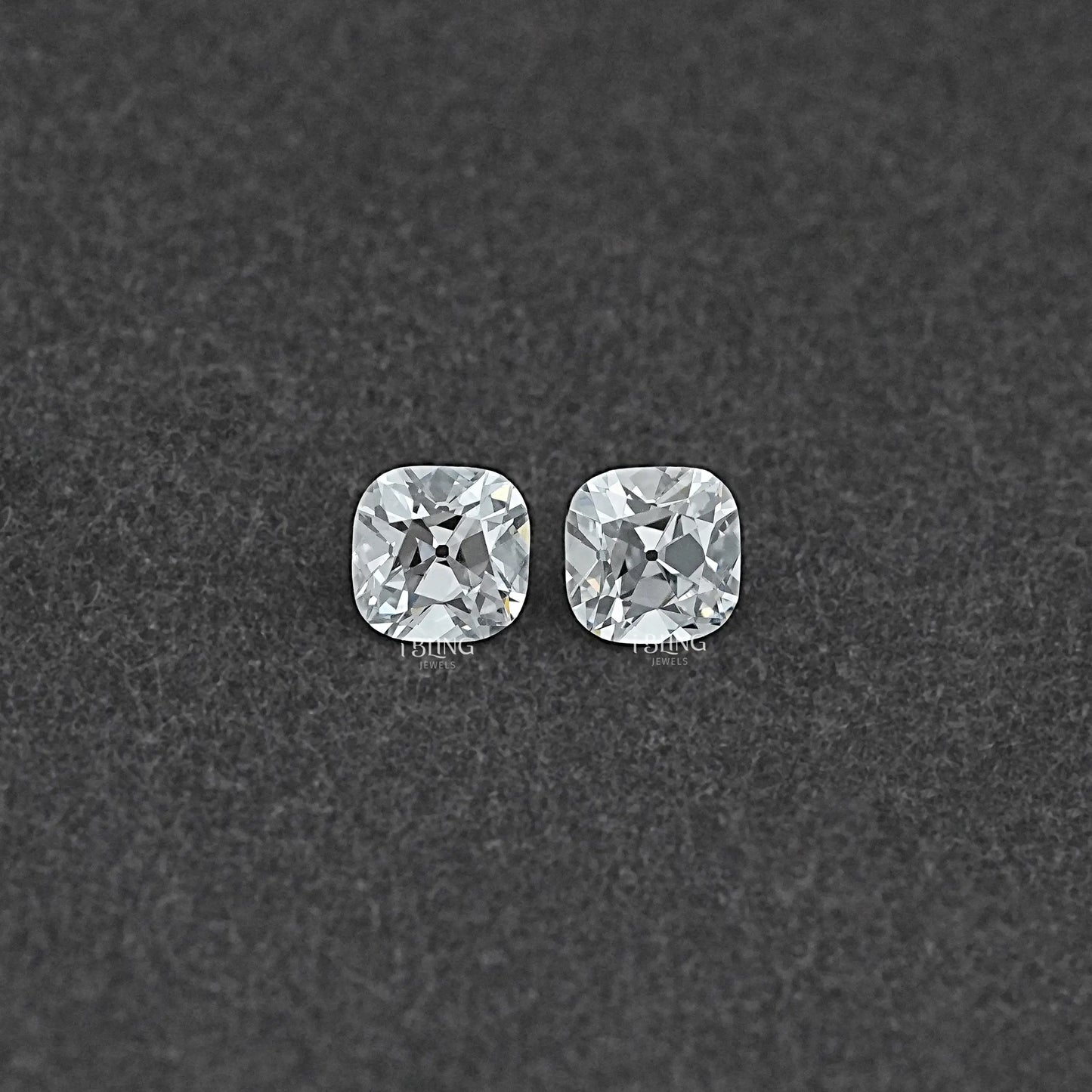 Old Mine Square Cushion CVD Diamond Matching Pair