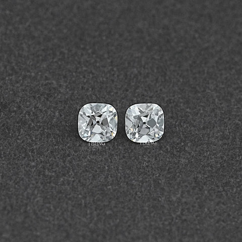 Old Mine Square Cushion CVD Diamond Matching Pair