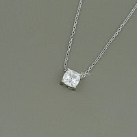 Square Old Mine Cushion Solitaire Pendant Necklace