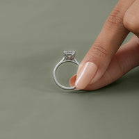Square Radiant Cut Lab Diamond Solitaire Ring