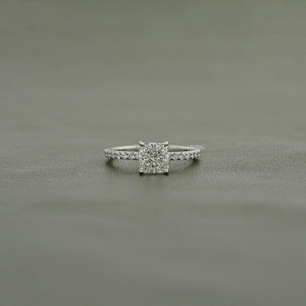 Square Radiant Lab Diamond Engagement Ring