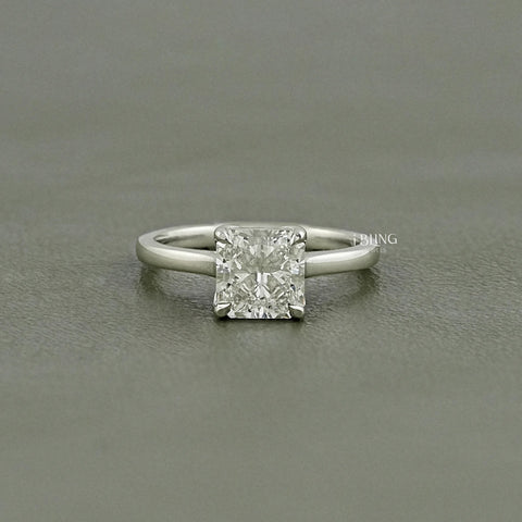 Square Radiant Cut Lab Diamond Solitaire Ring