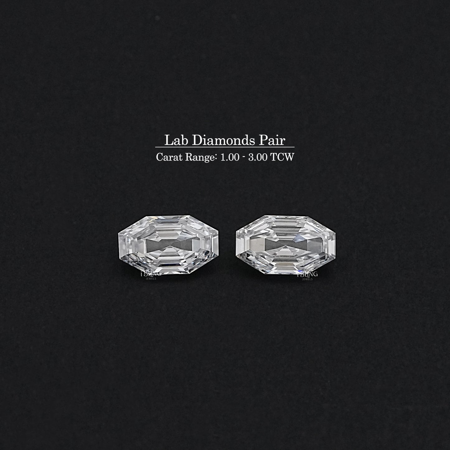 Step Cut Octagon Lab Diamond Matching Pair