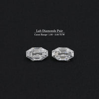 Step Cut Octagon Lab Diamond Matching Pair
